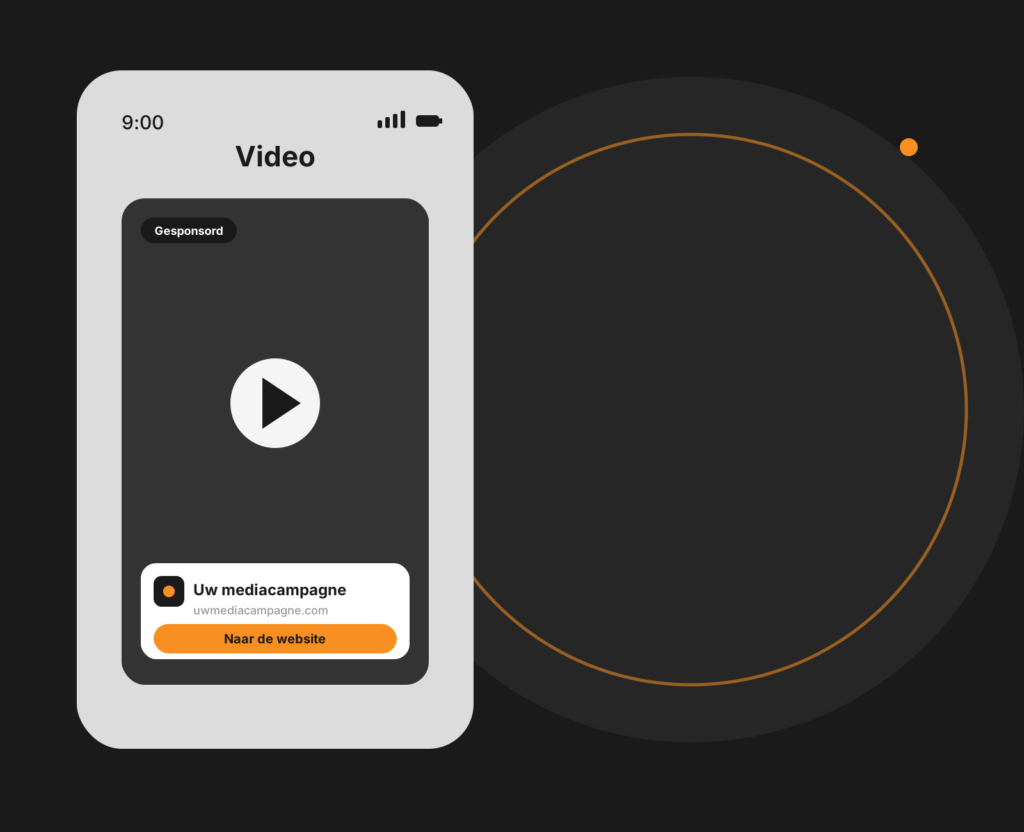 Tablet-mockup van video- en UGC-content met korte clips voor social advertenties